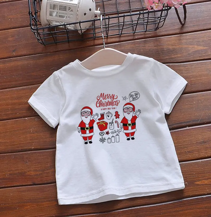 2020 New Fashion Toddler Kids Boy Christmas Birthday T-shirt Girls Short Sleeve T Shirt Children Cute Cartoons Tops Tee 1-8 Year | Детская