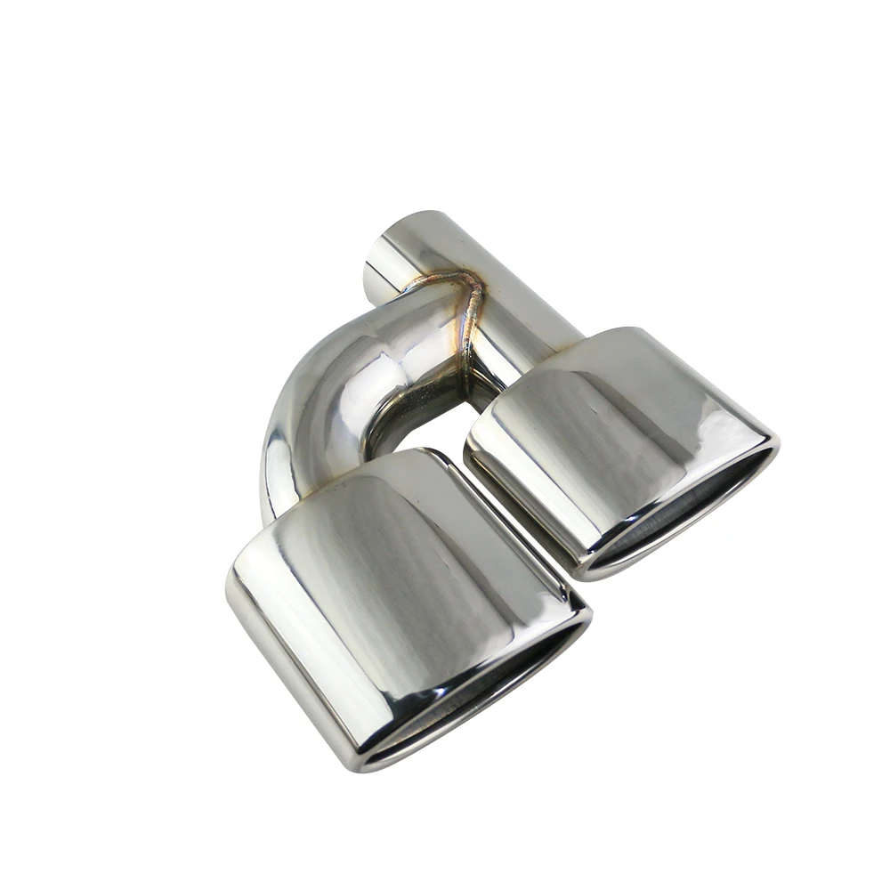 1 пара наконечников выхлопных газов L &amp R 63 мм входная хромированная Серебристая