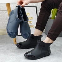 summer short tube rain man waterproof shoes boots low help ensure non slip rubber shoes fishing washing overshoes work in the