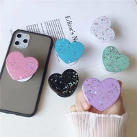 universal mobile phone bracket 3d flashing heart shaped airbag phone expanding stand finger holder holder for phone stand grip