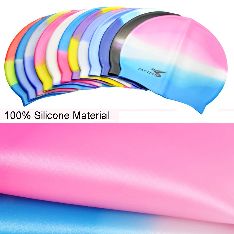 Высококачественная разноцветная Радужная силиконовая шапочка для купания
