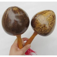 coconut shell sand hammer children kid wooden rattles toys shaker for hand bell musical rattle