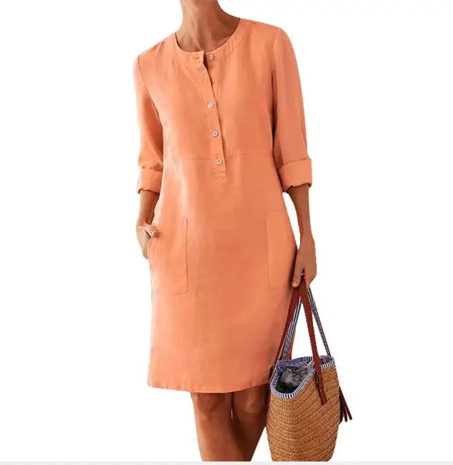 Женское платье с длинными рукавами в стиле ретро Повседневная Свободная блузка