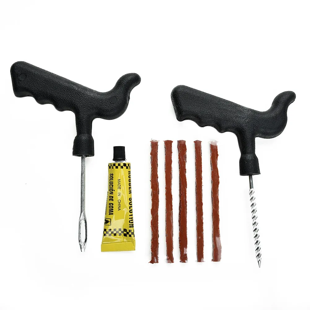 

Plug Tyre Repairing Kit Puncture Repair With glue Fix Tool Tire Trailers