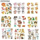 Детские термоклейкие нашивки ZOTOONE с изображением мультяшных животных, термоклейкие нашивки для футболки F