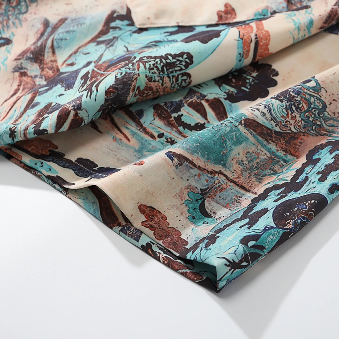 

ATSUNNY Mountain river Print Short Sleeve Shirt HipHop Streetwear Casual Shirt Man Summer Fashion Hawaiian Shirts Tops