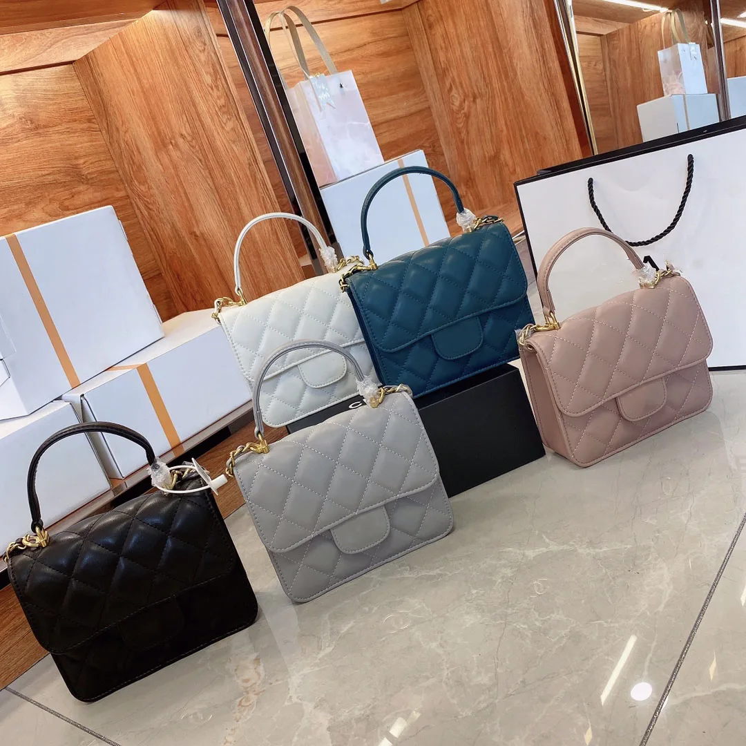 

2021 new mobile phone bag portable chain slant span bag Lingge small square bag