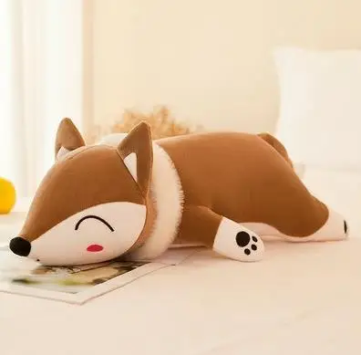 As picture 1 шт., мягкие кавайные игрушечные лисы, плюшевые игрушки для девочек, детские игрушки для мальчиков, мягкая плюшевая подушка с рисунком, милый подарок на день рождения - Цвет: As picture