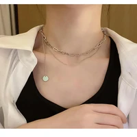 2021 new personality cold wind fashion golden chain necklace women trendy street hip hop double metal necklace jewelry gift