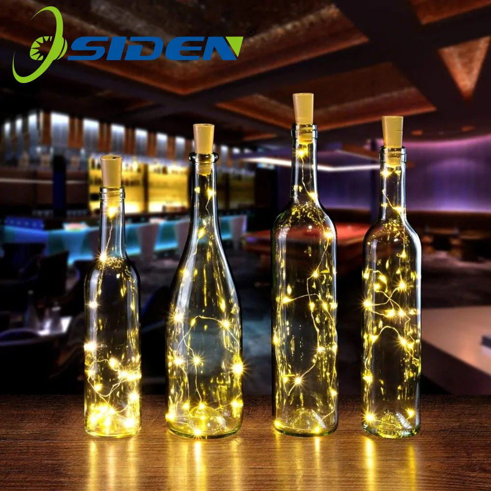 

6PcsBattery Powered Cork Wine Bottle Light LED Fairy Lights 2M 20led Copper Wire For Garland Christmas Party Wedding Decorationr