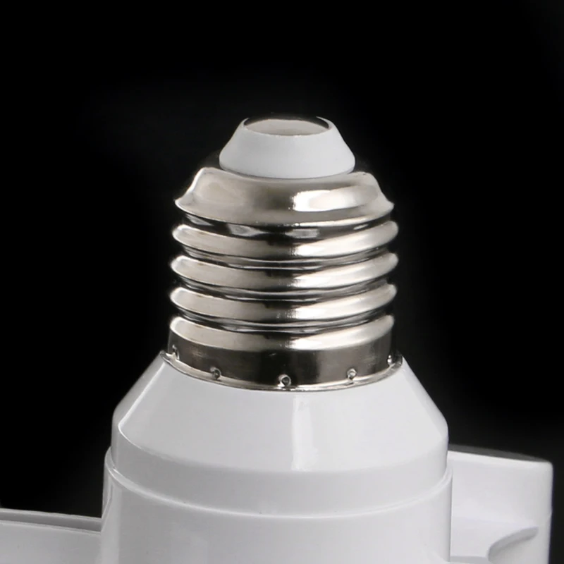 

T8NA 3 In 1 E27 To 3E27 Base Socket Splitter LED Light Lamp Bulb Adapter Holder White