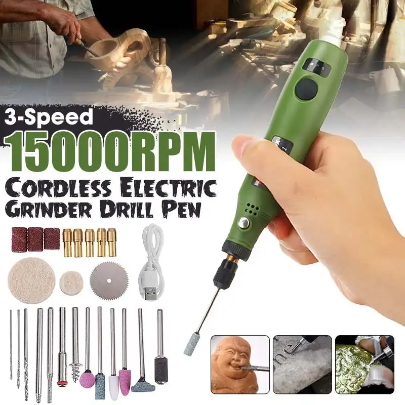 

15000 r/m Electric Mini Drill Grinder Grinding Polishing Carving DIY Tool Kit