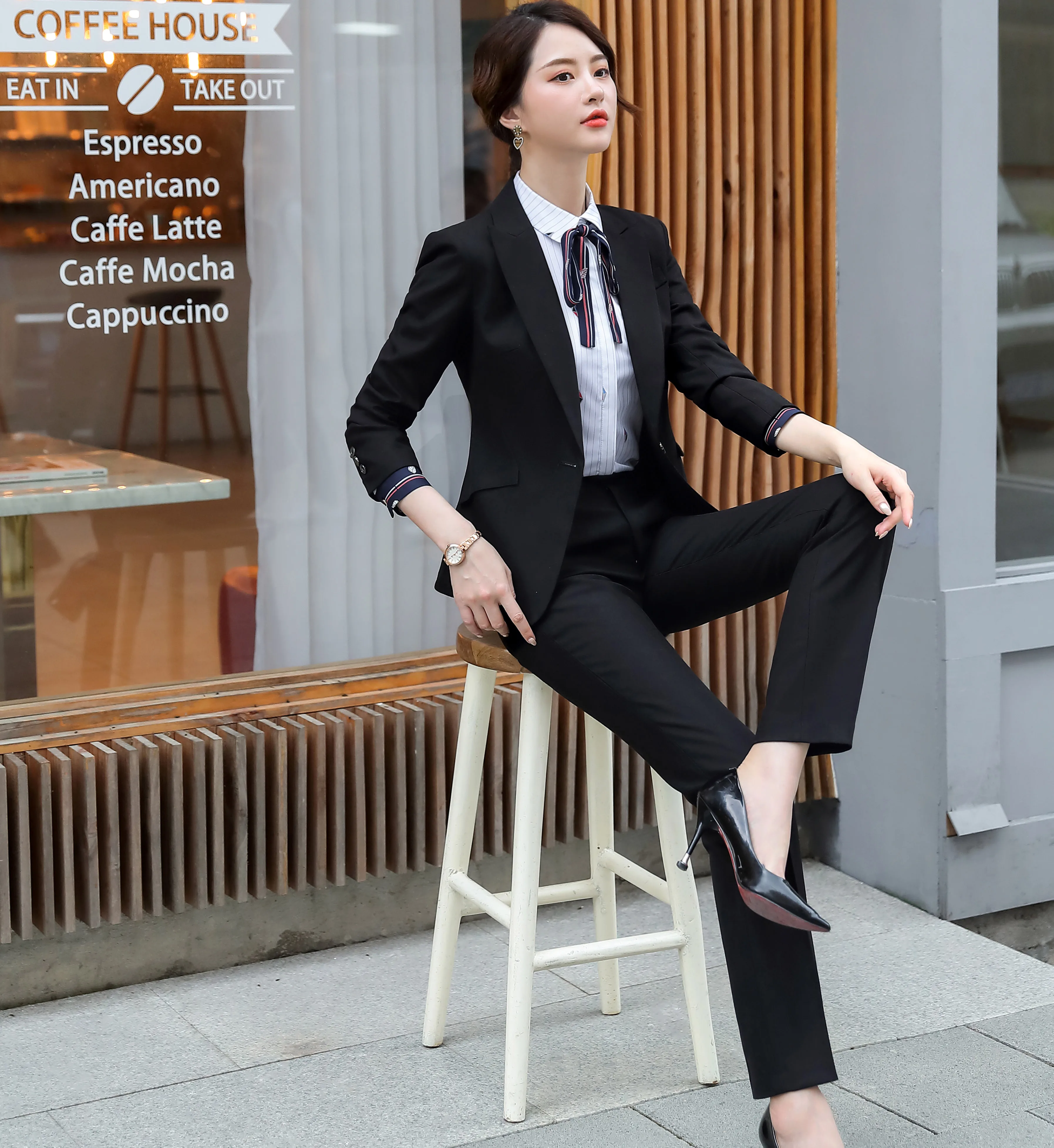

Women Suit 2019 Elegant Spring Autumn Classic Simple Business Blazers Office Lady Fashion Casual Work Coat Pants Suits