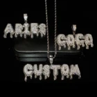 Ожерелья с комбинация пластин буквами на заказ, с инициалами CZ, хип-хоп, мужские ювелирные изделия, подарки на день рождения для мальчиков