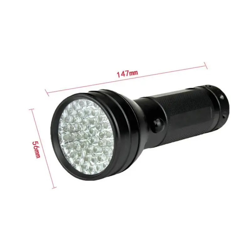 

Black 51Led Flashlight Ultraviolet Violet Flashlight Currency Anti-Counterfeiting Search Light Outdoor Portable Flashlight Night
