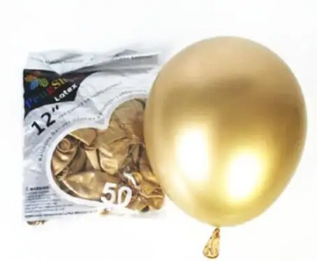 gold 100/200 шт 10 дюймов шары из латекса цвета металлик толстые жемчужные металлические хромированные цвета сплава фотографии свадебные украшения воздушный шар - Цвет: gold