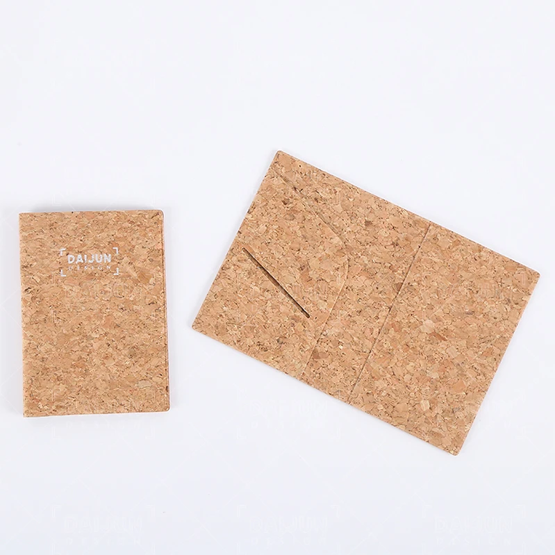 Пробковая кожа короткий Обложка для паспорта держатель карт