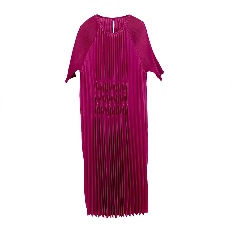 

Women Dress Spring Summer 2020 New French Style Long Plus Size Pleated Dress