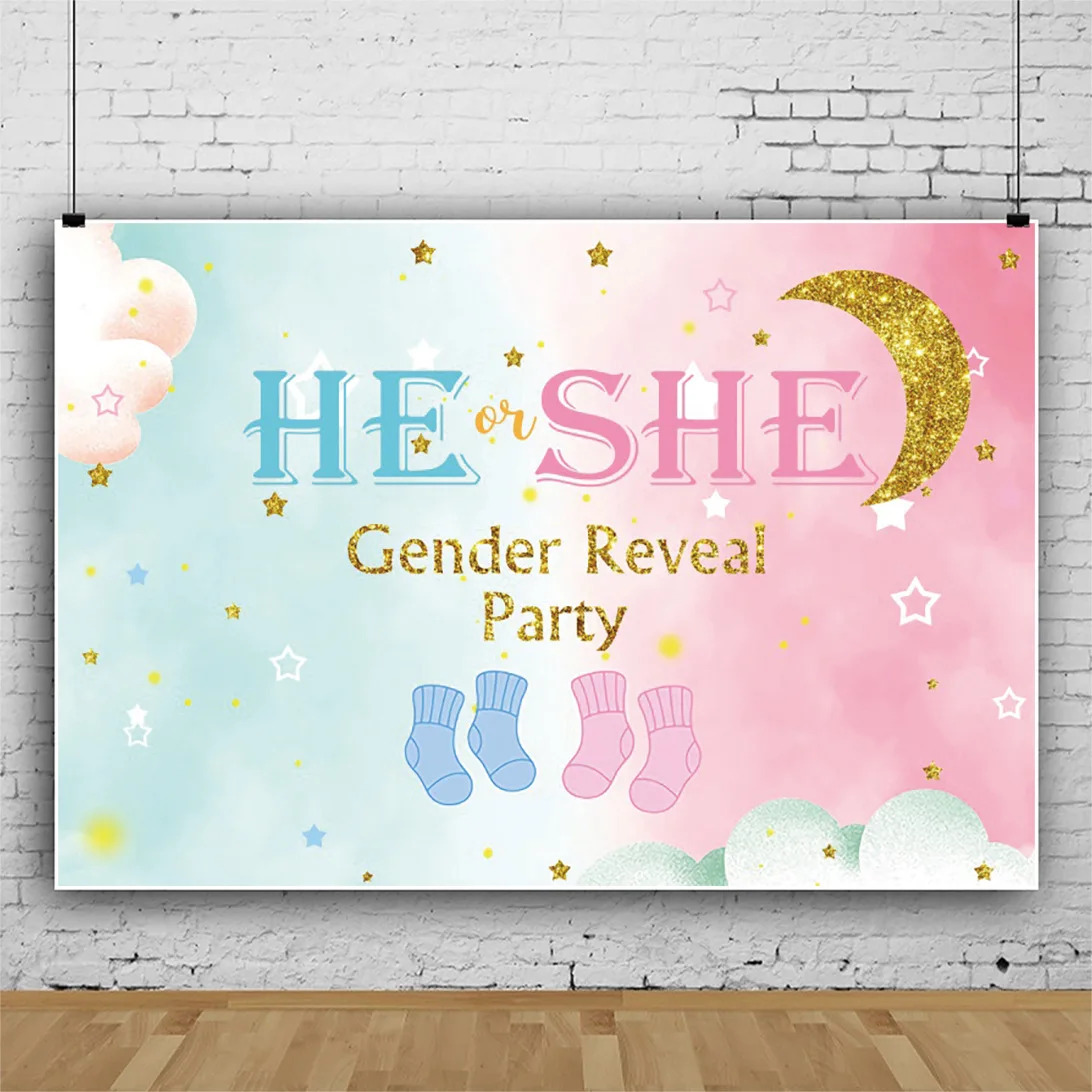 Синий Розовый фон для портретной фотосъемки с надписью He or She | Электроника