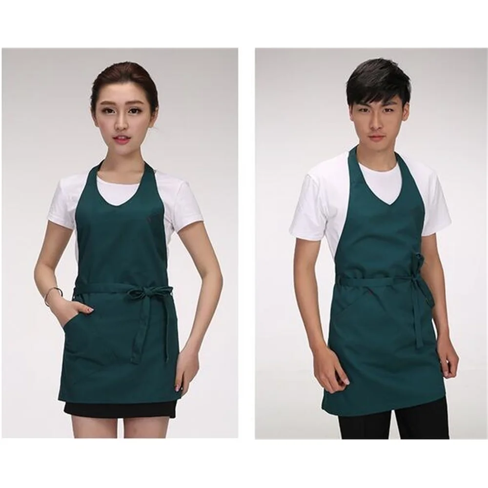 Korean Apron Version Custom Logo Fashion Coffee Shop Milk Tea Kitchen Mens Cotton Waitress Waiter Man Woman Overalls