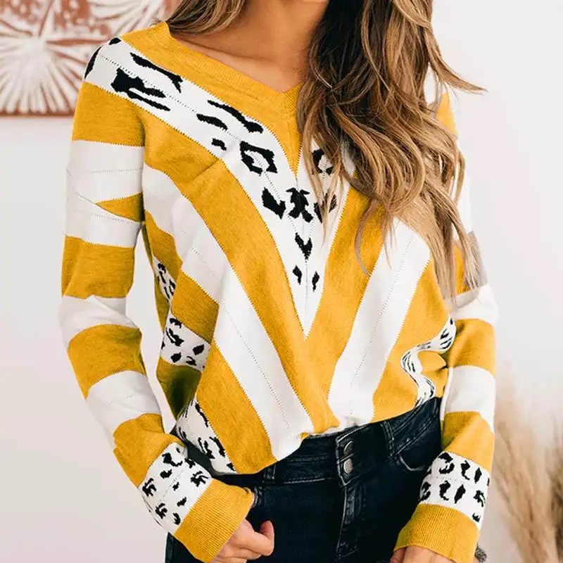 2021 женская футболка Весенняя Детская с v образной горловиной Цвет блок