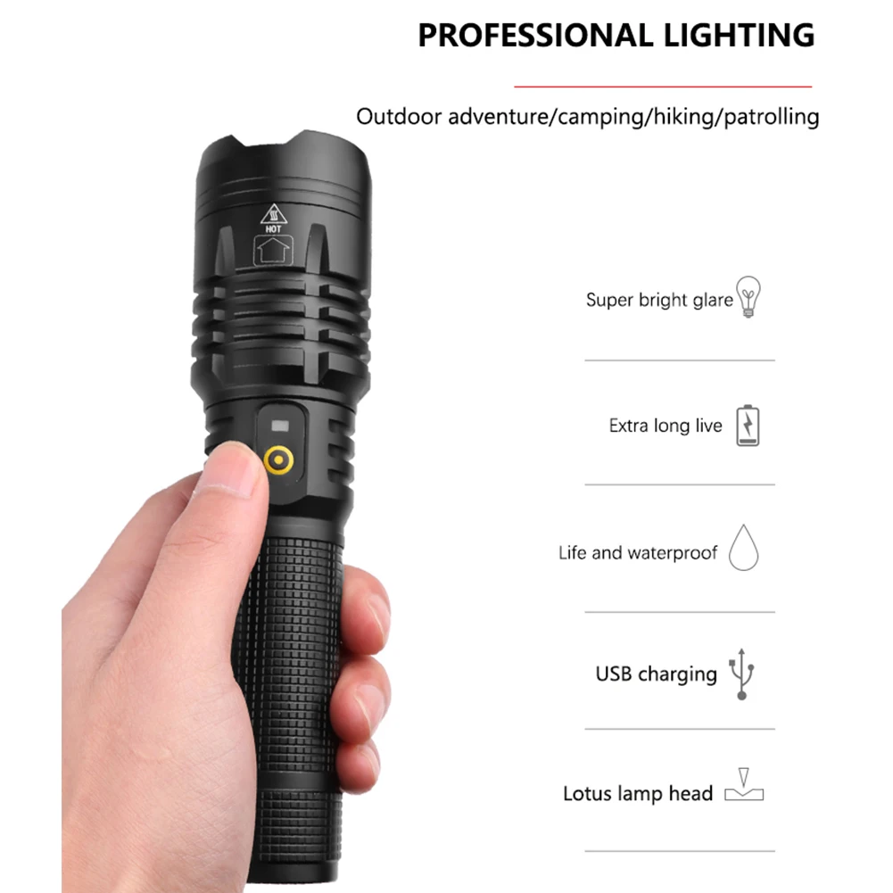 Водостойкие фонарики ультра яркие Масштабируемые телескопические прожекторы