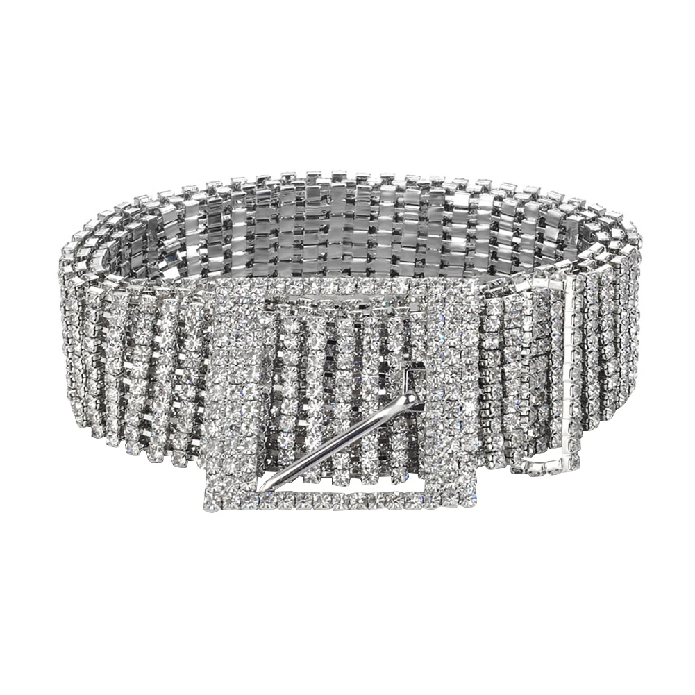 

Женский Блестящий Роскошный Универсальный пояс с инкрустацией стразами