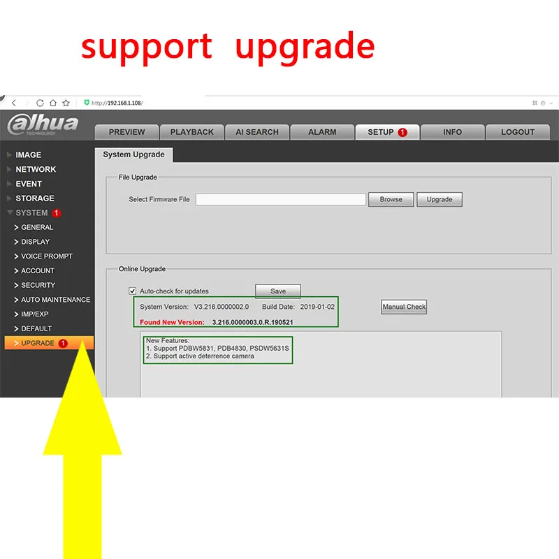 Dahua NVR 4K видео рекордер NVR4104-P-4KS2 NVR4108-P-4KS2 P2P H.265 4Ch 8Ch 4PoE порт до 8MP Разрешение можно обновить