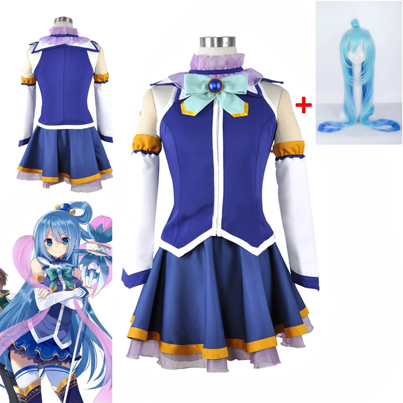 

KonoSuba благословение Божие в этот чудесный мир Аква-платье с топом форма наряд аниме Косплэй костюмы S-XXL Бесплатная доставка
