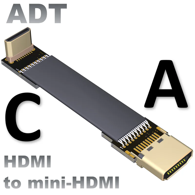 

Mini HDMI transfer 4K screen 60hz FPV aerial shot thin flat high-speed extension cord cable bending 90 degrees 4K@50/60ï¼ˆ2160pï¼‰