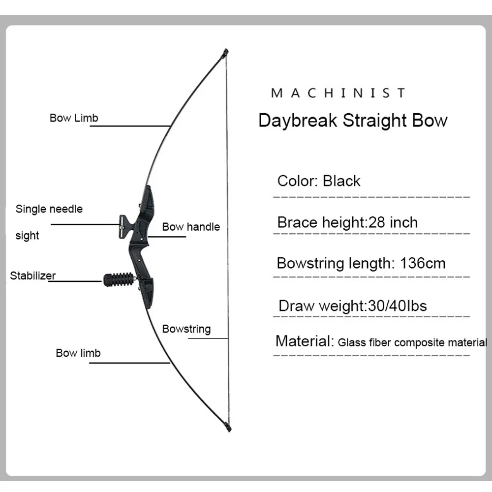 

Shooting Bow Archery Take-down Bow Adult Straight Bow Outdoor Hunting Pratctice Bow 30/40lbs