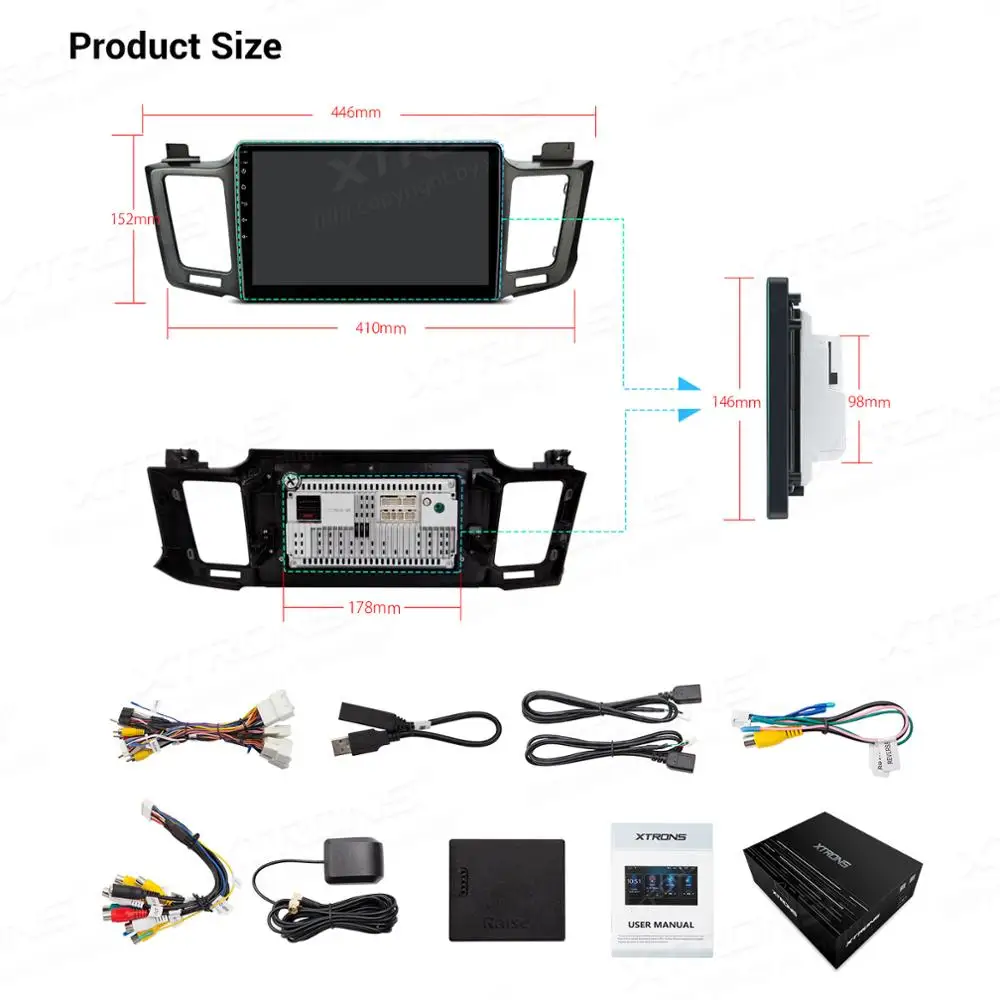 XTRONS 10 1 &quotDSP новейшая Android IPS навигация мультимедийный плеер для Toyota RAV4 2013-2017 левый
