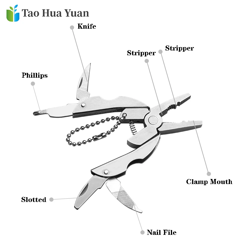 Портативные/многофункциональные складные плоскогубцы Mini EDC 2CR13 складной нож