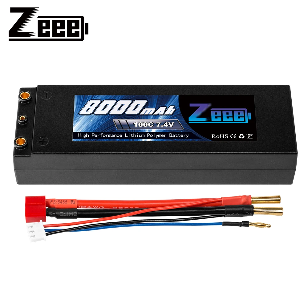 Zeee 2S Lipo Аккумулятор 7 4 В 8000 c мАч с мм цилиндрической T вилкой батарея для