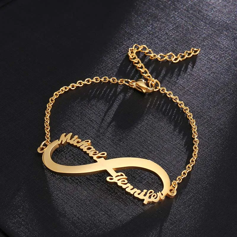 Bracelet 2 Персонализированные нержавеющая сталь пользовательское имя браслет для взрослых и детей золото регулируемый открытый пользовательский табличка браслеты пляжные ювелирные изделия - Окраска металла: Bracelet 2
