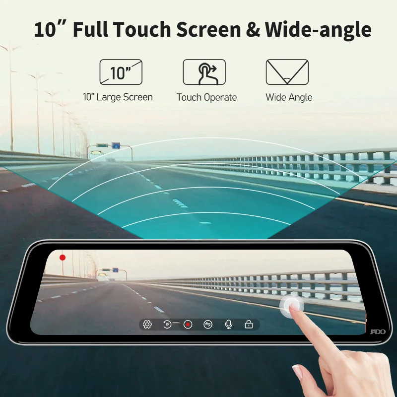 JADO автомобиля тире Камера двойной Запись HD Ночное видение видео Регистраторы