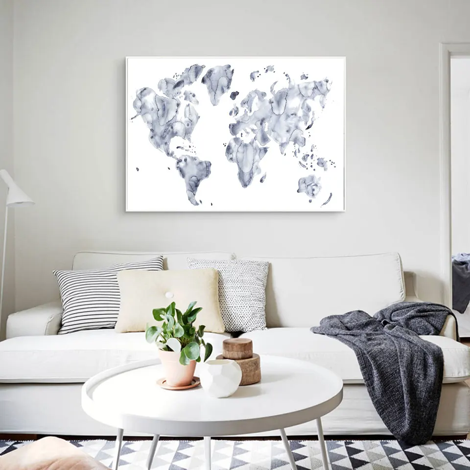 Карта мира скандинавский плакат абстрактный холст картина Цитата скандинавские