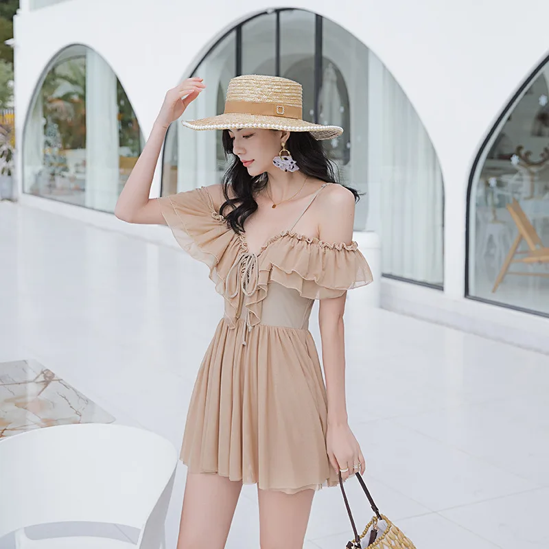 

Женский слитный купальный костюм, купальный костюм для плавания 2021, 1 купальник, Новинка лета, пикантные хлопковые подтяжки с высокой талией...