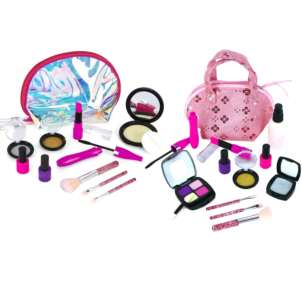 

Children'S Cosmetic Set Portable Makeup Suitcase Fashion Safe Pretend Play Props Eyeshadow Lipstick Palette Beauty Toys For Kids
