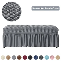 seersucker bench cover for living home dining room bedroom piano stretch bubble fabric long seat covers washable decor seat case