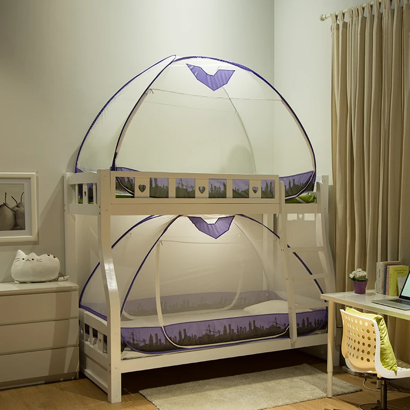 Москитная сетка для кровати на лето двухъярусной шифрование молнии 1 5 м 2 шторы