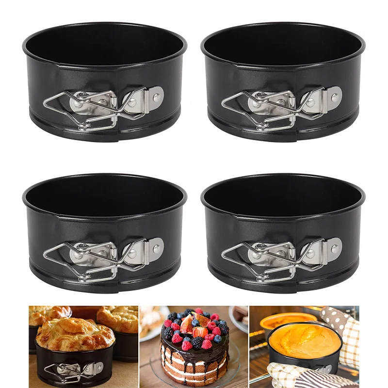 

4 Inch Small Cheesecake Pan Non-Stick Leakproof Round Cake Pans with Removable Bottom Pan for Mini Cheesecakes Springform Pan