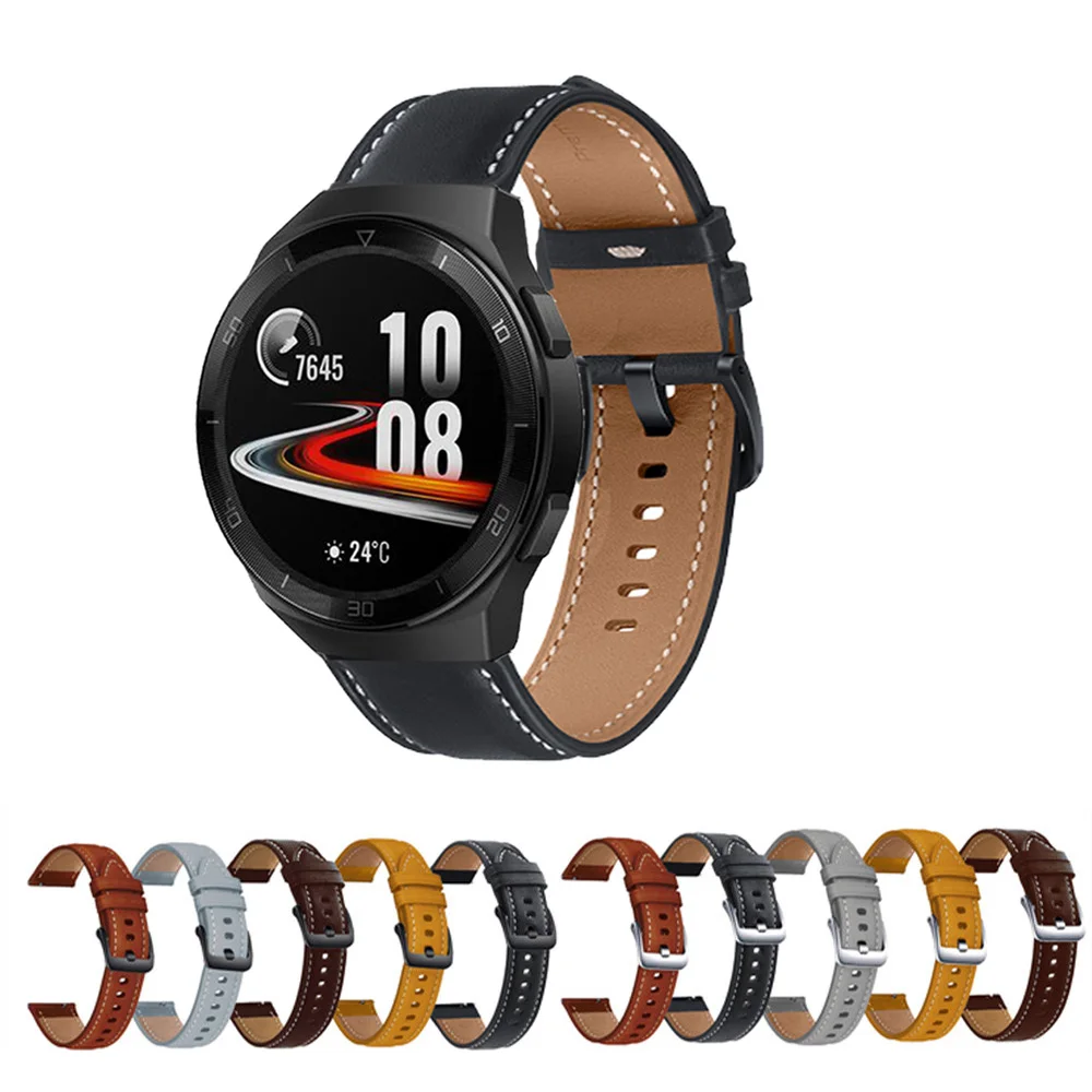 

Ремешок из натуральной кожи для Huawei GT 2E/GT 2 46 мм, деловой браслет для часов Amazfit PACE/GTR 47 мм GTR 2 2E, 22 мм