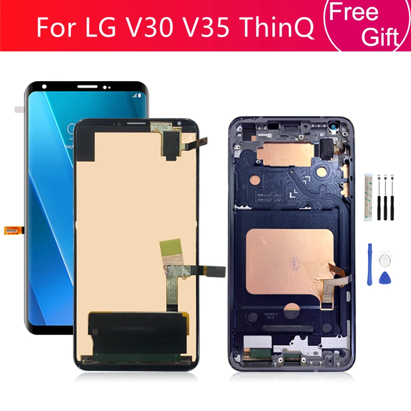 

For LG V30 LCD H930 H933 LCD LM-V350 Display Touch Screen Digitizer Assembly With Frame For LG V35 ThinQ Screen Replacement