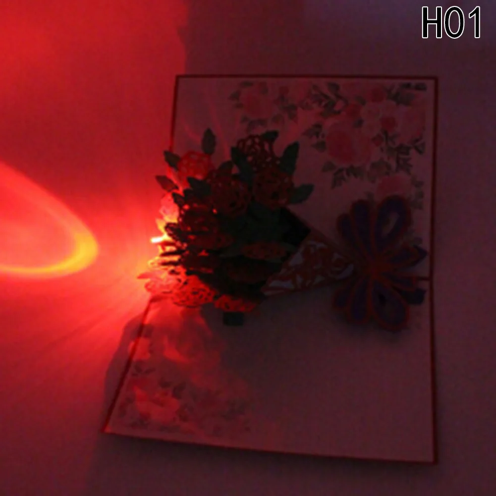 3D лазерная резка поздравительных открыток с днем рождения торт Музыка