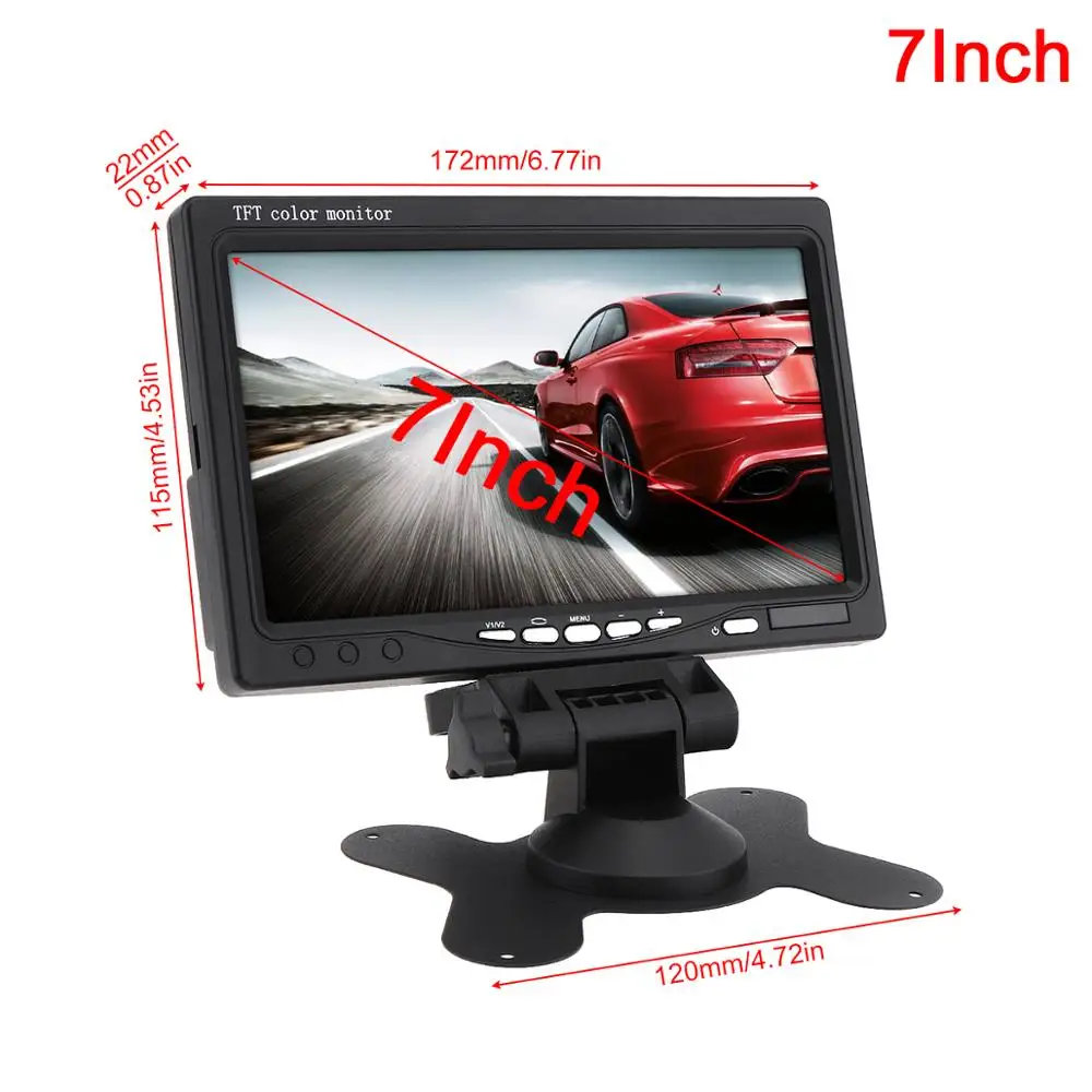 7 дюймовая Автомобильная камера заднего вида TFT ЖК монитор + Водонепроницаемая