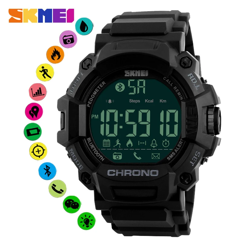 

SKMEI 1249 Smartwatch Waterproof Smart Watch Calories Call Reminder Wristwatches Reloj inteligent For Android IOS