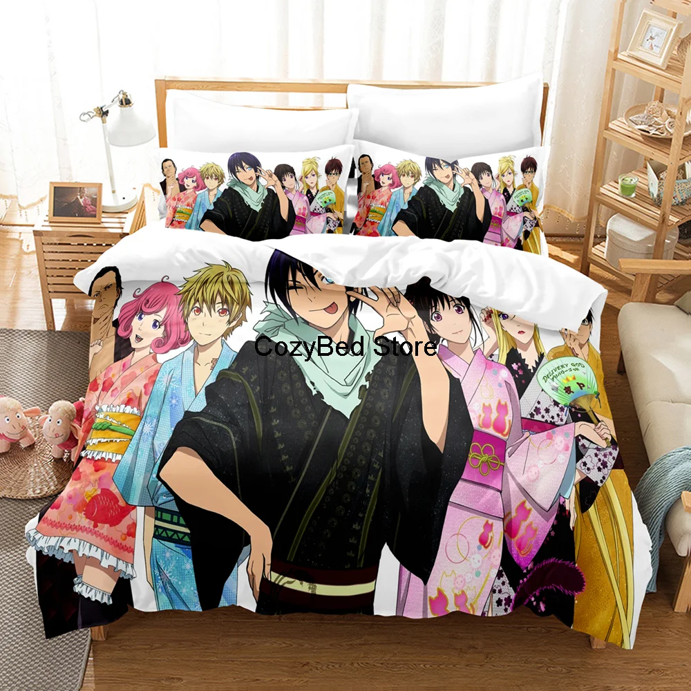 Noragami Bedding Set Japanese Anime Duvet Cover Comforter Bed Linens Bedroom Decor Single Queen King Size With Pillowcase | Дом и сад