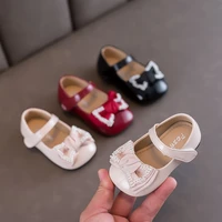 spring new solid color baby girls leather shoes childrens flats single priencess shoes shallow pink beige color