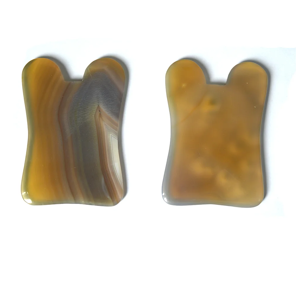 Натуральные Классические Серые Агатовые гуаши в форме кроличьих ушей для